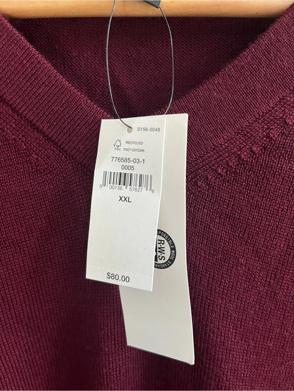 Banana Republic Men's V-Neck Merino Wool Sweater Size XXL Layering Career